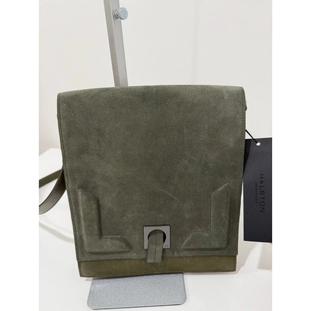 NWT HALSTON HERITAGE Olive Suede Messenger Bag